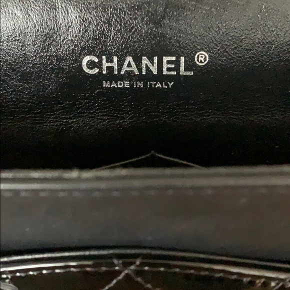 Maxi Chanel Double FlapBag Quilted Patent Black - Picture 4 of 5